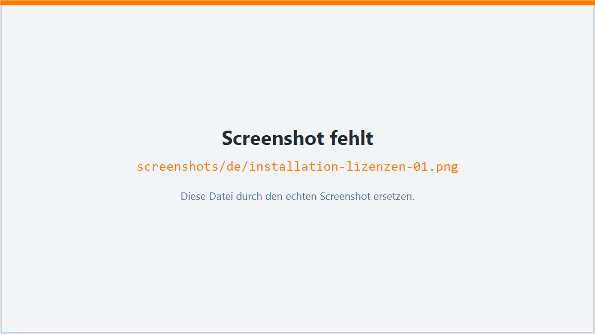 Screenshot: Lizenzschlüssel