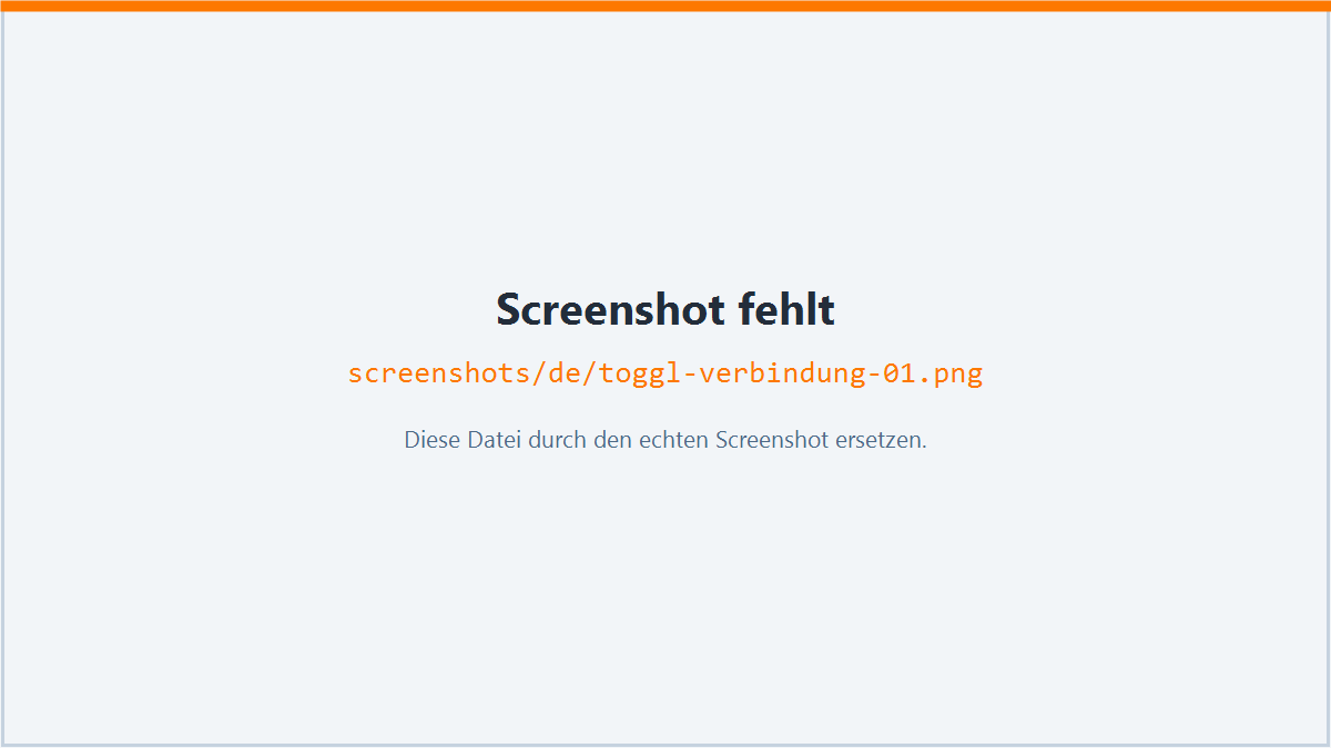 Verbindung zu Toggl
