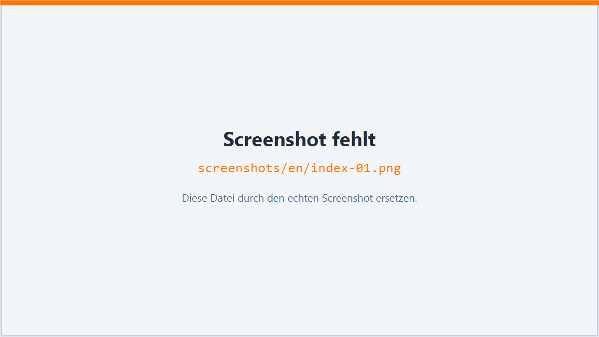 Screenshot: Welcome
